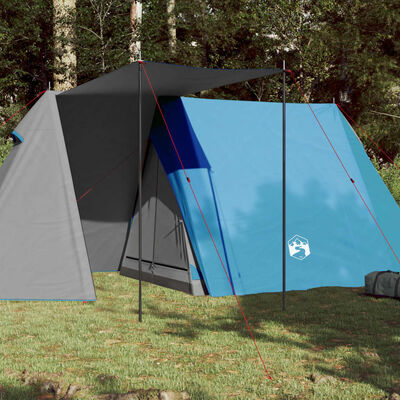 vidaXL Cort camping pentru 3 persoane, albastru, impermeabil
