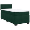vidaXL Pat box spring cu saltea, verde &icirc;nchis, 100x200 cm, catifea