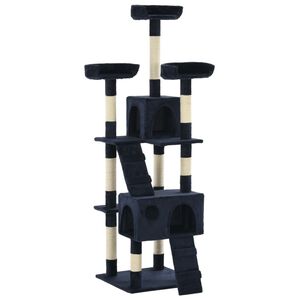 vidaXL Ansamblu pentru pisici cu st&acirc;lpi funie sisal, 170 cm, albastru