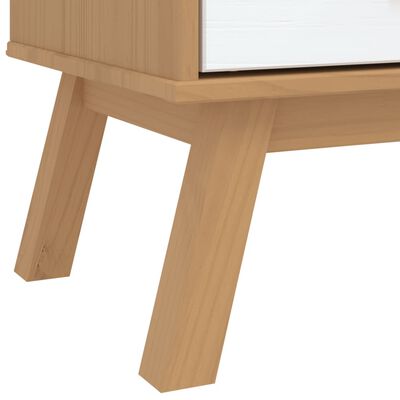 vidaXL Dulap cu sertar „OLDEN”, alb și maro, lemn masiv de pin