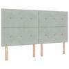 vidaXL Pat cu arcuri cu headboard Gri deschis 180 x 200 cm Catifea