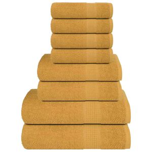 vidaXL Set prosoape FROGN 8 piese, auriu, 360 g/m&sup2;