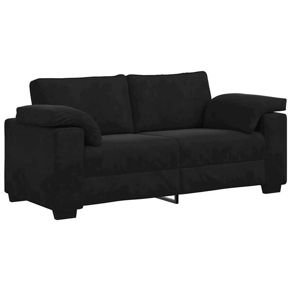 vidaXL Canapea loveseat neagră 140 cm catifea