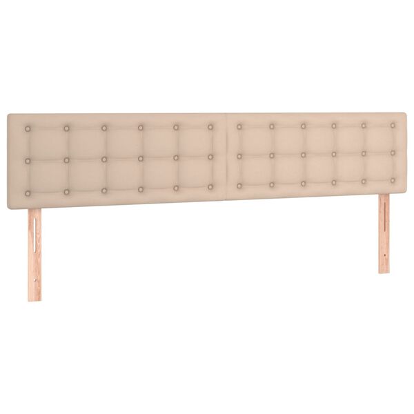 vidaXL Tăblii de pat 2 buc. cappuccino 80x5x78/88 cm piele ecologică