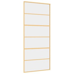vidaXL Ușă glisantă, auriu, 90x205 cm, sticlă ESG mată și aluminiu