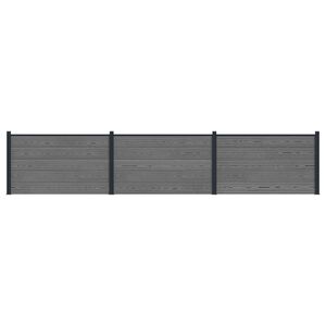 vidaXL Panou de Gardă 3 pcs WPC și Aluminiu Gri