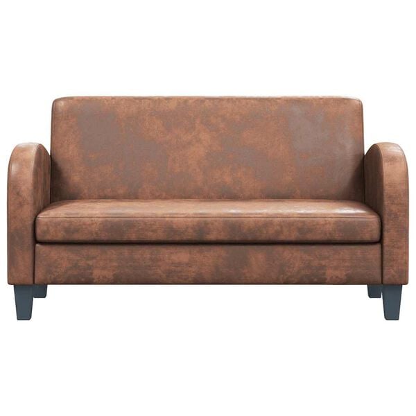 vidaXL Canapea cu 2 locuri, velur artificial, maro