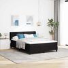 vidaXL Pat cu arcuri cu saltea cu headboard Negru 190 x 140 cm Catifea