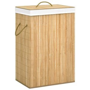 vidaXL Coș de rufe din bambus cu 2 secțiuni, 72 L