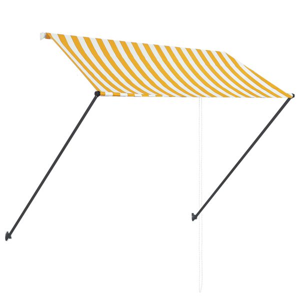 vidaXL Copertină retractabilă cu LED, galben și alb, 250 x 150 cm