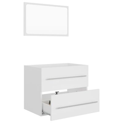 vidaXL Set mobilier de baie, 2 piese, alb, lemn compozit