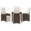 vidaXL Set de masă pentru grădină cu pernă 5 pcs Maro Rattan poli