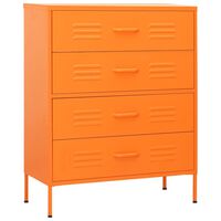 vidaXL Comodă cu sertare, portocaliu, 80x35x101,5 cm, oțel