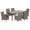 vidaXL Set mobilier de exterior cu perne, 7 piese, gri, poliratan