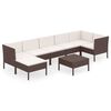 vidaXL Set mobilier de grădină cu perne, 8 piese, maro, poliratan