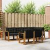 vidaXL Set de canapele de exterior cu pernă 7 pcs Natural și Negru