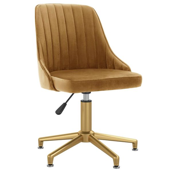 vidaXL Scaun de bucătărie pivotant, maro, catifea