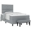 vidaXL Pat cu arcuri cu headboard Gri deschis 120 x 190 cm țesătură