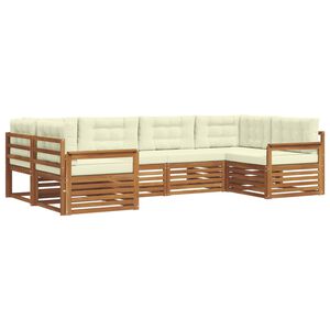 vidaXL Set de canapele de exterior 6 buc. Natural și Crem