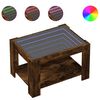 vidaXL Măsuță de cafea cu LED stejar fumuriu 73x53x45cm lemn prelucrat