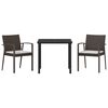 vidaXL Set de masă pentru grădină 3 pcs Maro Rattan poli