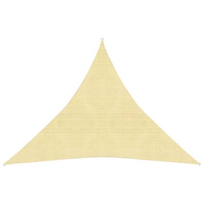vidaXL Pânză parasolar din HDPE triunghiulară, 5 x 5 x 5 m, bej