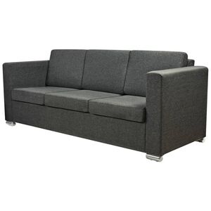 vidaXL Canapea pentru 3 persoane Gri &icirc;nchis