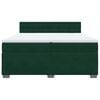 vidaXL Pat box spring cu saltea, verde &icirc;nchis, 200x200 cm, catifea
