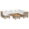 vidaXL Set canapele de grădină, 8 piese, cu perne, bej, poliratan