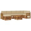 vidaXL Set de canapele de exterior cu pernă 7 pcs natural