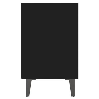vidaXL Noptiere cu picioare metalice, 2 buc, negru, 40x30x50 cm