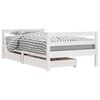 vidaXL Cadru de pat copii cu sertare, alb, 80x160 cm, lemn masiv pin