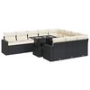 vidaXL Set canapele de grădină cu perne, 11 piese, negru, poliratan