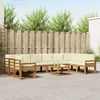 vidaXL Set de canapele de exterior cu pernă 11 pcs Natural și Crem