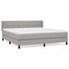 vidaXL Pat continental cu saltea, gri deschis, 160x200 cm, textil