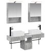 vidaXL Set dulap baie 5 buc. Gri Beton Lemn prelucrat