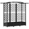 vidaXL Pat Ridicat cu Trellis și Acoperiș Negru 163 x 40 x 123 cm PP