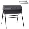 vidaXL Grătar tip butoi cu 2 grătare de gătit 3 pcs 80 x 73 x 90 cm
