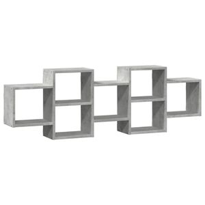 vidaXL Raft de perete, gri beton, 129x18x42 cm, lemn prelucrat