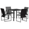 vidaXL Set de masă pentru grădină 5 pcs Negru și antracit