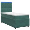 vidaXL Pat cu arcuri LED și saltea Verde &icirc;nchis 90 x 200 cm Catifea