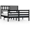 vidaXL Cadru de pat mic dublu, negru, 120x190 cm, lemn masiv