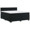 vidaXL Pat boxspring cu saltea cu headboard Negru 180 x 200 cm Catifea