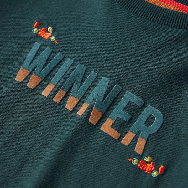 Tricou de copii cu mâneci lungi verde închis 92