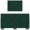 vidaXL Pat box spring cu saltea, verde &icirc;nchis, 120x190 cm, catifea