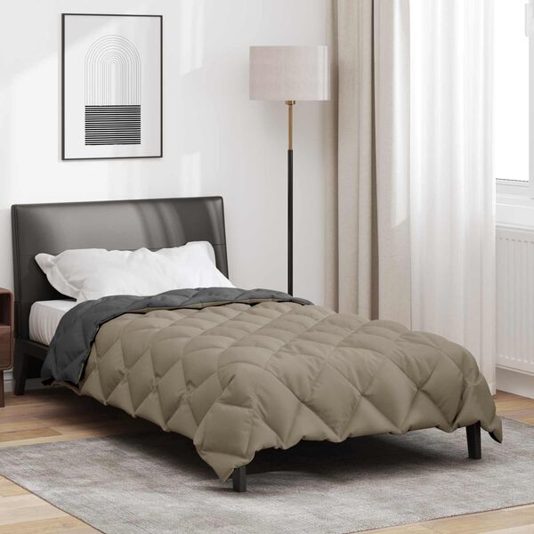 vidaXL Duvet de iarnă Gri deschis și antracit 220 x 135 cm Microfibră