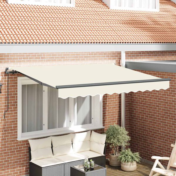 vidaXL Cortina Retractabilă Manual Crem 300 x 200 cm țesătură