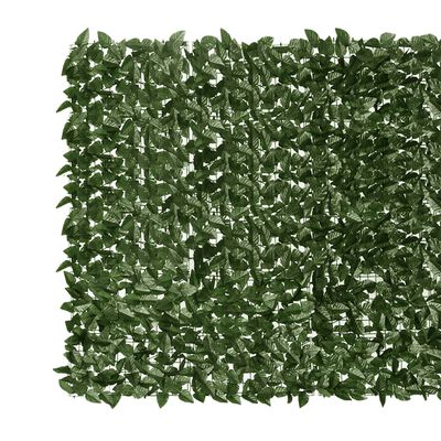 vidaXL Paravan de balcon, frunze verde închis, 400x150 cm