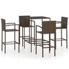 vidaXL Set mobilier bar de grădină, 5 piese, maro, poliratan