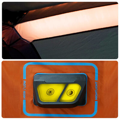 vidaXL Cort familie cu LED 10 persoane gri/portocaliu, setare rapidă